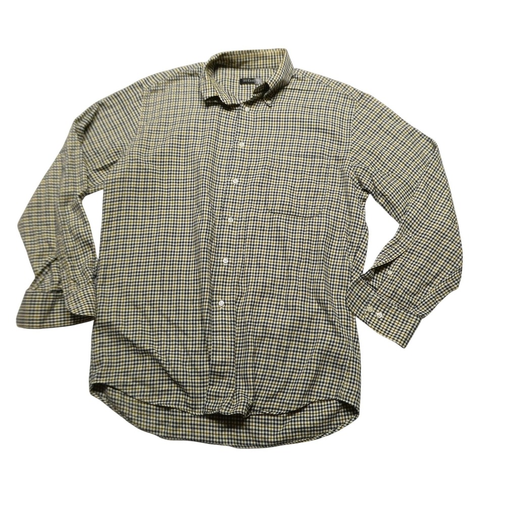 St. Croix Shirt Mens L Multicolor Check Cotton Twill Long Sleeve Button Italy